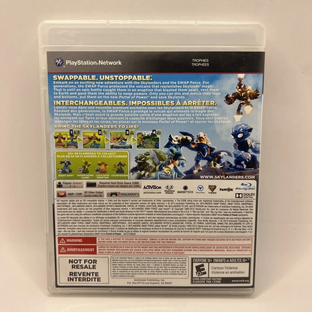 Skylanders Swap Force PS3 PlayStation 3 Sony Video Game Activision 2013